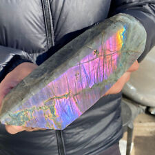 2.6lb Large Natural Purple Gorgeous Labradorite Freeform Crystal Display Healing picture