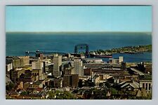 Duluth MN-Minnesota City View From Skyline Drive Harbor Bridge Vintage Postcard picture