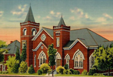 Vintage Linen Postcard First Methodist Church Parsonage North Wilkesboro NC picture