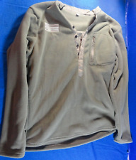 MEN'S OFF DUTY MILITARY GREEN FLEECE PULLOVER TACTICAL JACKET US. FLAG MEDIUM picture