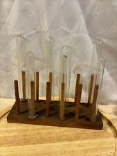 Vintage A.H.T Co Test Tube Rack with 7 Glass Test Tubes- Rare Find picture