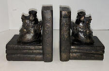 Telle M Stein 2006 Bookends Bronze Pigs with Wings Sitting on Books-Signed picture