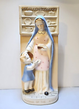 Vtg 1957 Madonna Of The Kitchen Wall Plaque Hand Painted Japan 3D Christianity picture