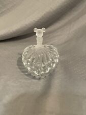 Disney Mickey Mouse heart shape trinket dish Clear Glass Frosted Figure NICE picture