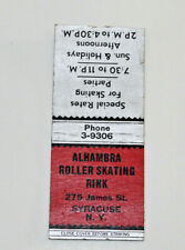 1940's Alhambra Roller Skating Rink  Syracuse, N.Y. Vintage Matchbook Cover picture