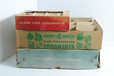 3 Vintage EMPTY Christmas Ornament Cardboard Boxes Franke Poland Shiny Brite picture