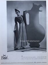 1937 Henri Bendel Fashion Forbath Photo Tea Salon Robe, Headdress PRINT AD Vtg picture