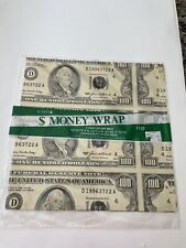 Vintage Money Gift Wrap $100 Bills - By Cleo Made in USA 2 Sheets - Factory Seal picture