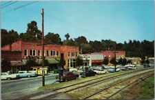 SALUDA, North Carolina Postcard MAIN STREET Downtown Scene 1950s Chrome Unused picture