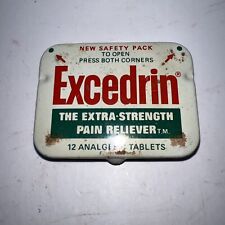 Vintage EXCEDRIN Medicine Tin Empty Extra Strength Pocket Size 1972 picture