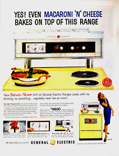 1960 General Electric MCM Yellow Stove Cooks No Sticking Scorching Print Ad picture