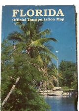 Vintage Paper Ephemera Florida State Road Map 1990 Full Color GUC Nautical Scene picture