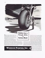 1942 WISHNICK-TUMPEER CARBON BLACK FOR RUBBER 11x14 Ad WWII Military Plane Tires picture