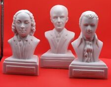 WILLIS MUSIC CO. Classical Composer Statuettes 5” Porcelain Busts- Set of 3 picture