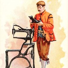1892 Norway Cobbler Shoes Singer Sewing Machine Countries World Trade Card picture