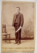 1891 Cabinet Card Merton Grills Graduate Quaker Richsquare Academy Henry Co Ind picture