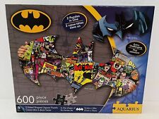 Batman Batsignal Shaped Two Sided Jigsaw Puzzle 600 piece complete DC Comics  picture