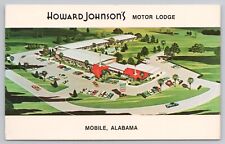 Postcard AL, Mobile, Motor Lodge, Motel; Battleship Alabama, 0757 picture