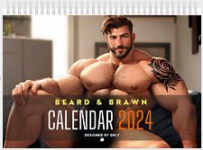 2024 Beard And Brawn Hunks Dilfs Naked Calendar - Muscular Hunks & Daddies 8,5