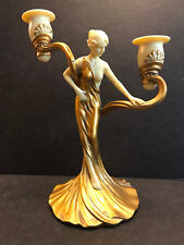 Oliver Tupton? Design Toscano? Art Nouveau Lady Woman Double Candle Holder Repro picture