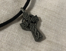 Celtic Christian Cross Crucifix Pewter Metal Pendant Charm 1 x 0.5