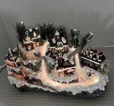 Avon 2003 Fiber Optic Light Up Village Town Waterfall  Christmas Tabletop Resin picture
