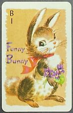 Cute Funny Bunny Vintage Single Swap Game Card picture