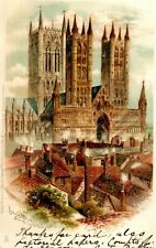 1903 Lincoln Minster Birds Eye Town View Raphael Tuck Early Postcard Seaton F94 picture