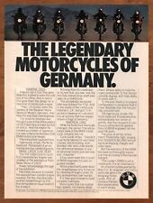 1982 BMW Motorcycles Vintage Print Ad/Poster Authentic Man Cave Bar Wall Art 80s picture
