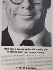 Bank of America Print Ad Original Rare Vtg 1964 Madmen Pension Smile  picture