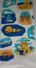 FULL Uncut  DOG HAVING FUN AT THE BEACH Print Cotton Kitchen Towel picture