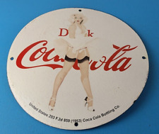 Vintage Coca Cola Porcelain Sign - Gas Pump Bottling Service Soda Beverage Sign picture
