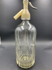 Vintage England Etched Glass Schweppes Mineral Soda Seltzer Water Bottle picture