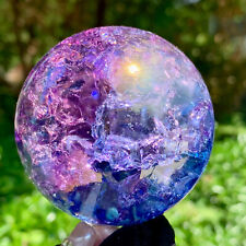 275G    Natural Titanium Rainbow Quartz sphere Crystal ball Healing picture
