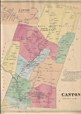 CANTON, CT., VINTAGE HAND COLORED 1869 MAP. NOT A REPRINT. picture