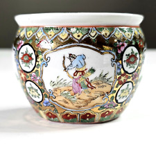 Vintage Chinese souvenir hand-painted eggshell porcelain fishbowl Planter Small picture