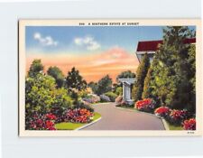 Postcard A Southern Estate At Sunset The South USA picture