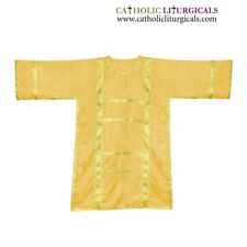 Spanish Dalmatic Yellow Vestment with Deacon's Stole & Maniple, Chasuble, NEW picture