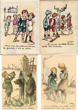 POULBOT ARTIST SIGNED CHILDREN WWI ALL DIFF. 200 Vintage Pc. Pre-1940 (L3243) picture