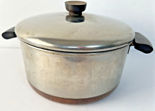 Revere Ware 4 1/2 Qt. Stock Pot Copper Clad Bottom Vintage Cookware Double Ring picture