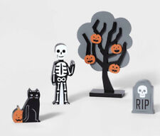 2023 Hyde & Eek Mini Mantle Decor - 4pc Cat Tree Skeleton Halloween picture