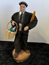 Vintage Veritable Santon d'Argile Clay Man With Bread & Wine France picture