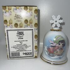 RETIRED Precious Moments 1999 Girl On Sled with Dog Century Bell  546399 Enesco picture