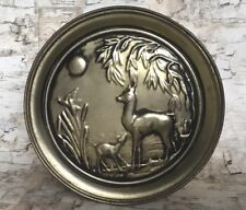 Vintage Tin Guildcraft Round Embossed Gold White Metal Candy Cookie Cake picture