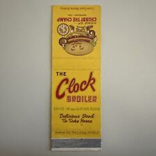 Vintage 1950s The Clock Broiler Drive-In Pasadena CA Matchbook Cover picture