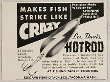 1955 Print Ad Les Davis Hotrod Fishing Lures Tacoma,Washington picture
