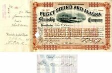 Puget Sound and Alaska Steamship Co. issued to and signed by Thos. F. Oakes and  picture