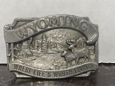 wyoming belt buckle vintage where life’s worth living 1983 siskiyou picture