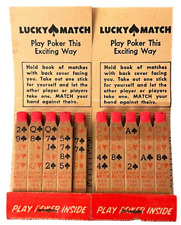 Vintage 1954 Lucky Match Poker Matches General Electric Cedar Rapids, IA 2 Lot picture