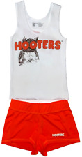 Hooters Girl Uniform Set White Tank Top And Orange Shorts Size XS Authentic picture